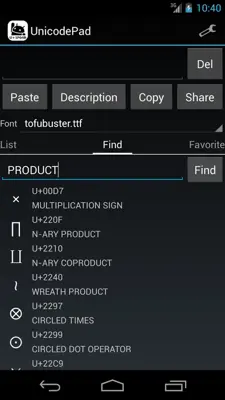 UnicodePad android App screenshot 3